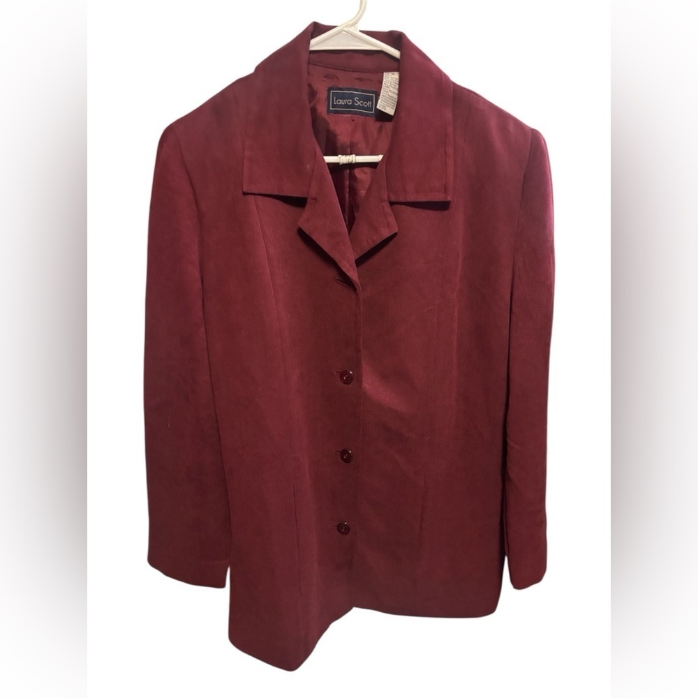 Laura Scott Women's Burgundy Blazer